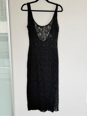 vintage victoria secret Black Lace Open-Back Dress